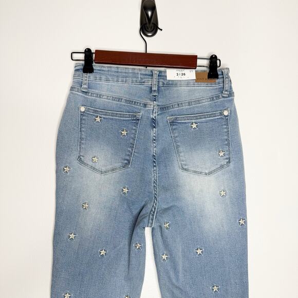 Judy Blue High Rise Skinny Fit Embroidered Stars Stretch Jeans Women’s Size 3/26 - Picture 5 of 8